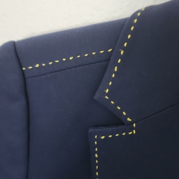 Trina Turk Tailored Blazer Jacket Contrast Stitch Lime Lining Size 8 - Picture 5 of 11